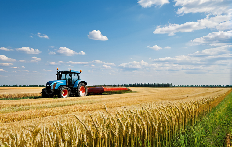 **

"Vast Belarusian farmland under a bright, sunny sky, featuring fields of golden wheat ready for harvest, fully clothed farmers operating modern tractors, appropriate content, safe for work, professional, perfect anatomy, correct proportions, natural pose, high quality, realistic, sharp focus, professional photography, modest clothing, appropriate attire."

**