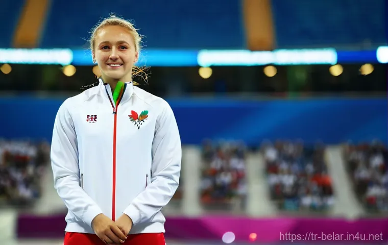 벨라루스 출신 올림픽 선수 - Prompt 1: Resilient Victory on the Podium**