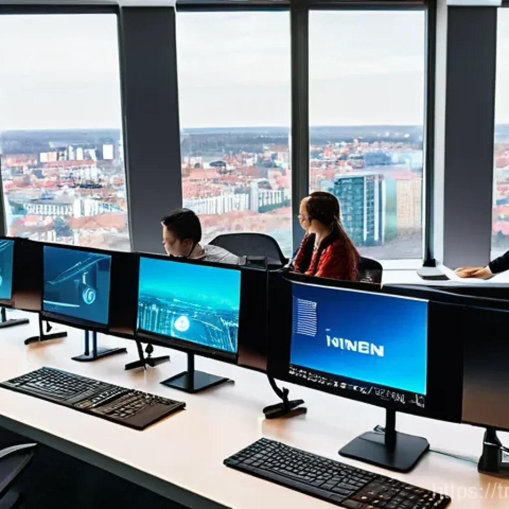 벨라루스 IT 산업 발전 - **Prompt 1: The Dawn of a Tech Hub**
A vibrant, sunlit, modern open-plan office in Minsk, bustli...